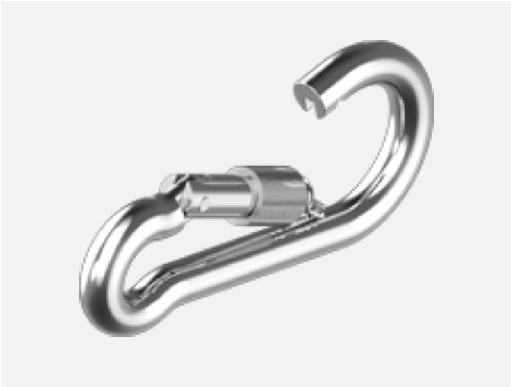 Edelstahl Karabinerhaken mit Sicherheitsmutter