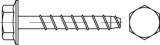 25 Stck Betonschrauben  6x40 mm Sechskant, SW 8, mit Scheibe unter dem Kopf, und Zinklamellenberzug.