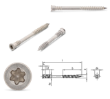 5,5x100mm Terrassenschrauben mit Unterkopfgewinde 100 Stck TX 25